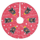 Funny Dog Photo Red Kerstmis Kerstboom Rok (Voorkant)
