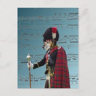 Funny dog pipe major briefkaart