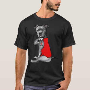 Funny Dog Pitbull Ik Hou Mam Tattoo 112 T-shirt