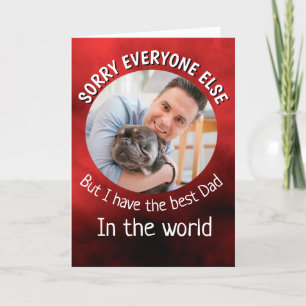 Funny dog Quote Fathers Dag Aangepaste foto Rood Bedankkaart