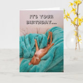 Funny Dog Relaxing Verjaardag Kaart (Gele Bloem)