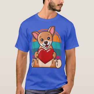 Funny Dog Retro I Heart Dog Cute Chihuahua Dog T-shirt