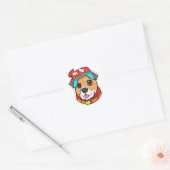 Funny dog ronde sticker (Envelop)