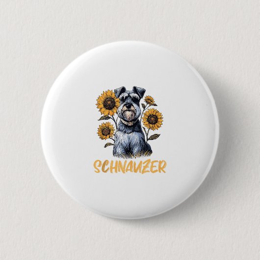 Funny Dog Schnauzer Ronde Button 5,7 Cm (Voorkant)