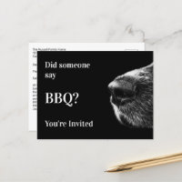 Funny Dog Summer BBQ Party Briefkaart Uitnodiging