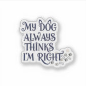 Funny Dog Text Sticker (Voorkant)