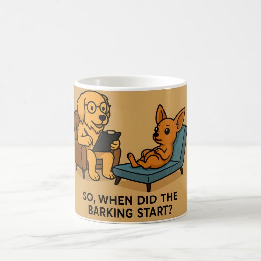 Funny Dog Therapist Cartoon Koffiemok (Center)