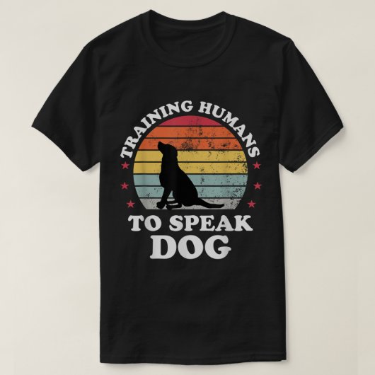 Funny Dog Trainer Retro Sunset Design T-shirt (Design voorkant)