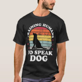 Funny Dog Trainer Retro Sunset Design T-shirt (Voorkant)