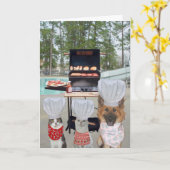 Funny Dog Vaderdag Kaart (Gele Bloem)