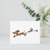 Funny Dog Walk Cartoon Original Briefkaart (Staand voorkant)