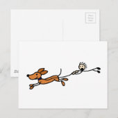 Funny Dog Walk Cartoon Original Briefkaart (Voorkant / Achterkant)