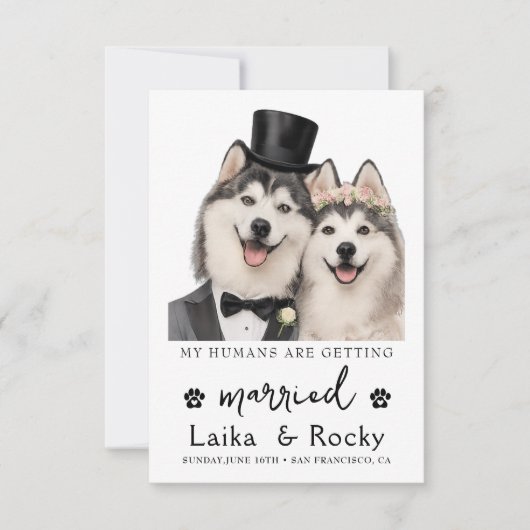 Funny Dog Wedding Invitation Save The Date (Voorkant)