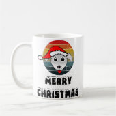 Funny Dog ziet grijze Cartoon met Santa Claus Pet Koffiemok (Links)