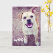 Funny Doggie Vaderdag Wenskaart Kaart (Gele Bloem)