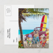  Funny Dogs/Lab Briefkaart Beach Party (Voorkant / Achterkant)