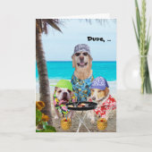 Funny Dogs / Lab in Hawaiiaanse Shirten op het str Kaart (Voorkant)