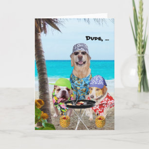 Funny Dogs/Lab in Hawaiian Shirten op strand Kaart