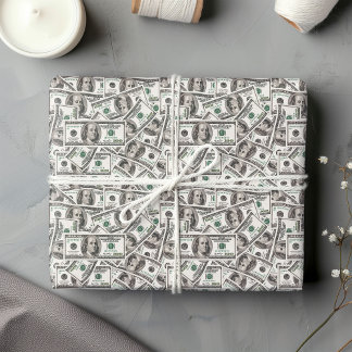 Funny dollar pattern birthday wrapping paper  cadeaupapier