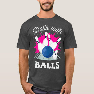 Funny Dolls met ballen, meisjes Bowling T-shirt