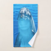 funny dolphin in the sea bad handdoek (Handdoek)