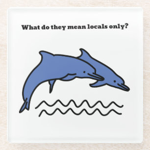 Funny Dolphin Ocean Love Waves Onderzetter