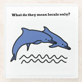 Funny Dolphin Ocean Love Waves Onderzetter Glazen Onderzetter