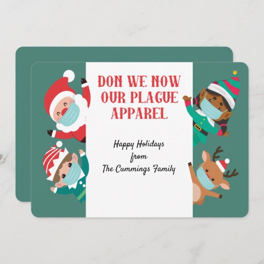 Funny Don We Now Our Plague Apparel Christmas Feestdagenkaart (Voorkant / Achterkant)