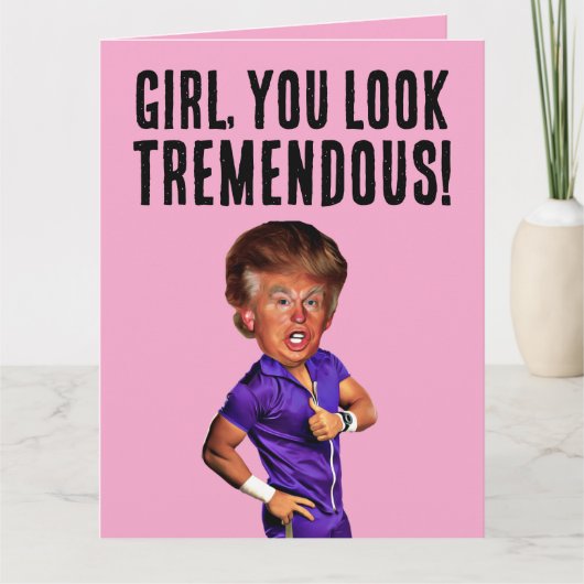 FUNNY DONALD TRUMP CARTE D'ANNIVERSAIRE POUR ELLE (Devant)