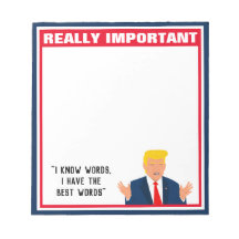 Funny Donald Trump cartoon notitieblok met citaat