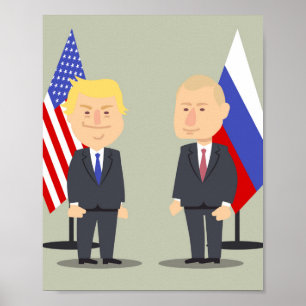 Funny Donald Trump en Vladimir Poetin Poster