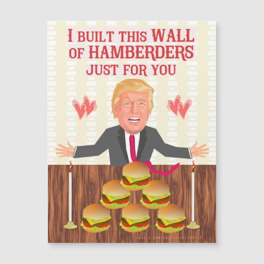Funny Donald Trump Hamberders Wall Valentijnsdag (Voorkant)