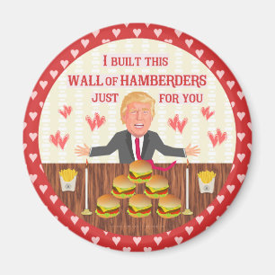 Funny Donald Trump Hamberders Wall Valentijnsdag Magneet