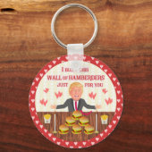 Funny Donald Trump Hamberders Wall Valentijnsdag Sleutelhanger (Voorkant)