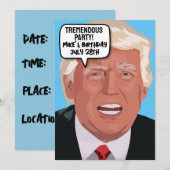 FUNNY DONALD TRUMP INVITATIONS À LA FÊTE D'ANNIVER (Devant / Derrière)