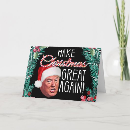 Funny Donald Trump Kerstmis Feestdagen Kaart (Voorkant)