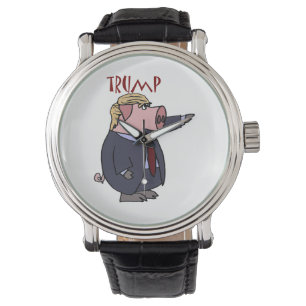 Funny Donald Trump Politieke Cartoon Horloge