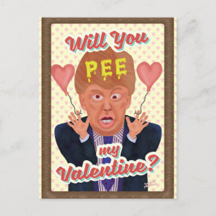 Funny Donald Trump Valentijnsdag Pee Tape Joke Feestdagenkaart