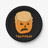 Funny Donald Trumpkin Pumpkin Jack-o-lantern Papieren Bordje (Voorkant)