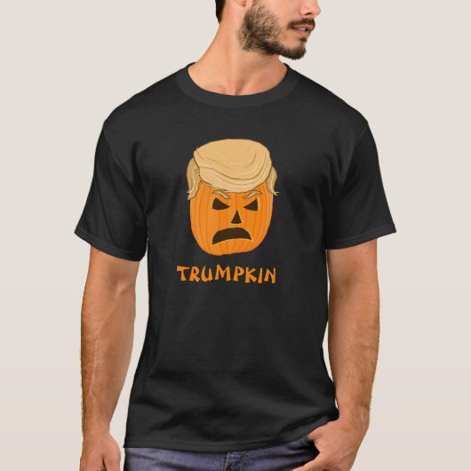 Funny Donald Trumpkin Pumpkin Jack-o-lantern T-shirt (Voorkant)