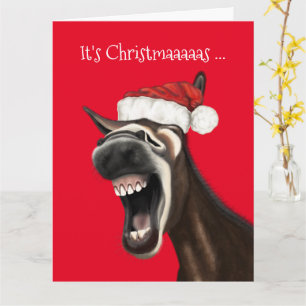 Funny Donkey Christmas Kaart