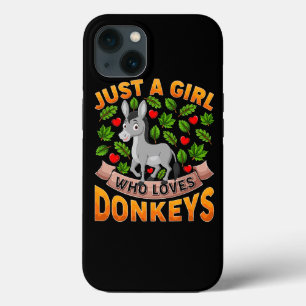 Funny Donkey Dierenvriend, gewoon een meisje dat v iPhone 13 Hoesje