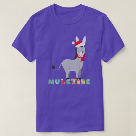 Funny Donkey Muletide Kerstmis T-shirt (Design voorkant)