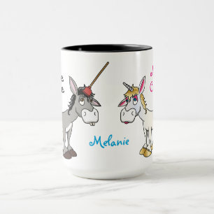 Funny Donkey Unicorn gepersonaliseerd Mok