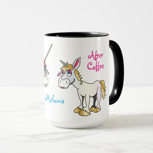 Funny Donkey Unicorn gepersonaliseerd Mok (Voorkant rechts)