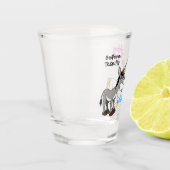 Funny Donkey Unicorn voor en na Shot Glas (Links)
