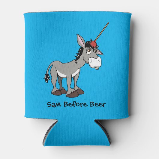 Funny Donkey verandert in een Unicorn Blikjeskoeler (Voorkant)