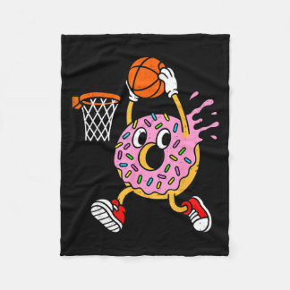 Funny Donut Dunking Basketball Doughnut Food Champ Fleece Deken