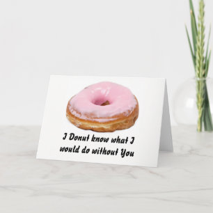 Funny Donut Pink Valentine's Day Feestdagen Kaart