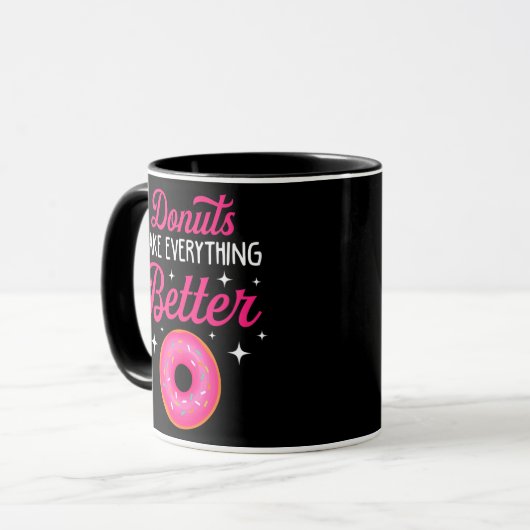 Funny Donuts Make Everything Better Donut Lover Mok (Voorkant links)